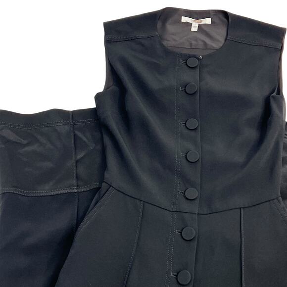 Derek Lam 10 Crosby Size 2 Button Front Cropped Jumpsuit Black Crepe Wide Leg - Picture 16 of 16